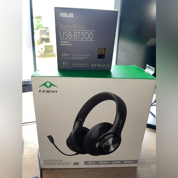 Letton Bluetooth gaming headset L13 with Asus Bluetooth 5.0 USB-BT500 - Picture 1 of 12